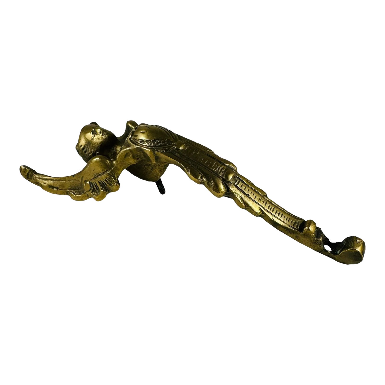 Vintage Cast Brass Winged Lady Victorian Door Handle | Chairish