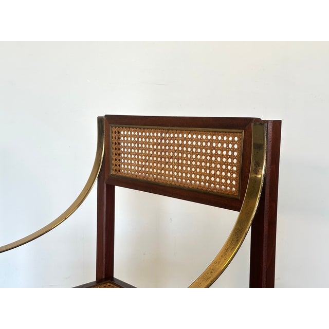 Vienna Straw, Brass and Wood Chairs, 1970s, Set of 4 For Sale - Image 10 of 16