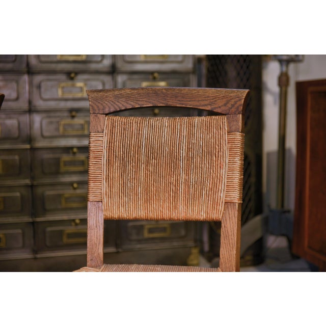 Oak and Rush Chairs in the style of Charles Dudouyt, 1950s, Set of 5 For Sale - Image 13 of 18