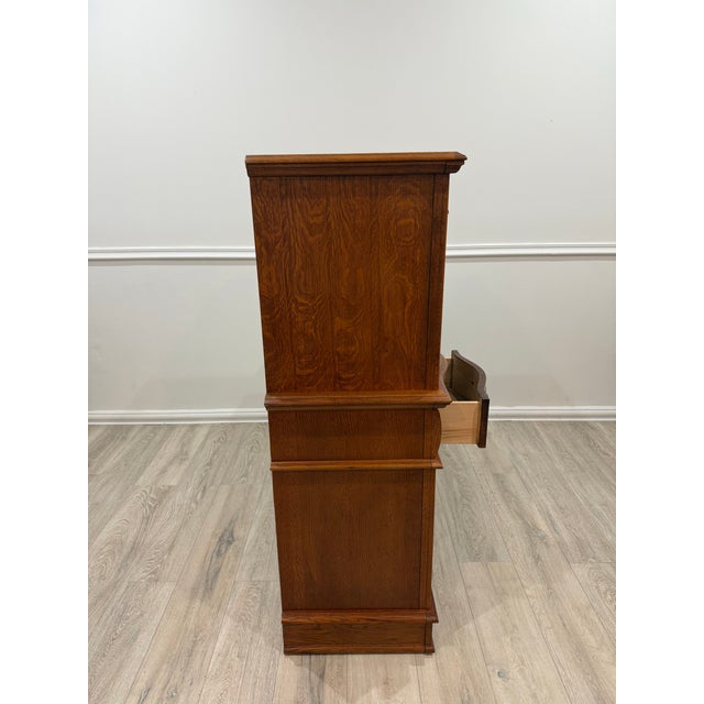 Burnt Umber 1980s Lexington Furniture Collection Victorian Sampler Dresser For Sale - Image 8 of 11