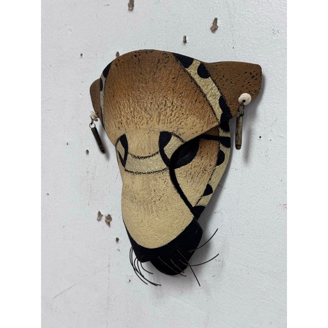 Hilary Handcrafted Clay Animal Wall Mask For Sale - Image 11 of 12
