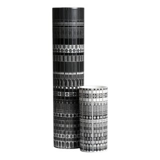 Baumann German Graphic Porcelain Vases by Hans Theo for Rosenthal, 1960s, Set of 2 For Sale