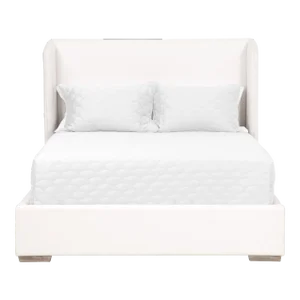 Stewart Upholstered Oak Bed, Queen