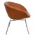 Arne Jacobsen Pot chair upholstered with cognac anilin leather, and with a swivel base of aluminum. The chair is from...