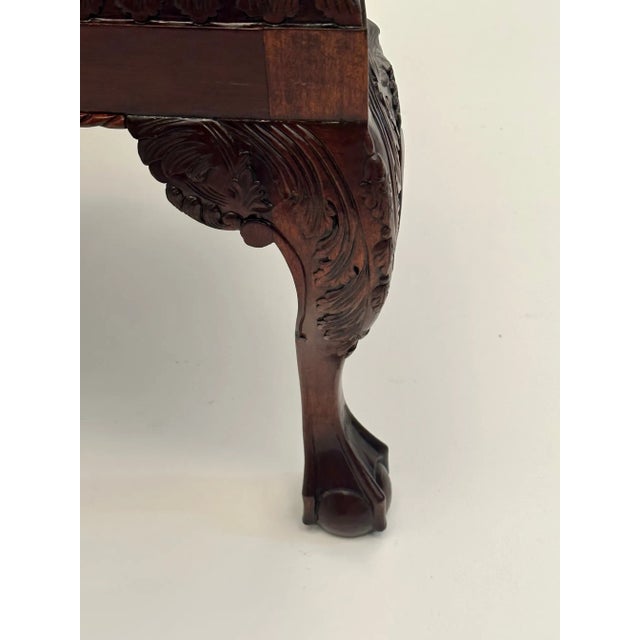 Wood Hand Carved Mahogany English Chippendale Style Armchair For Sale - Image 7 of 13