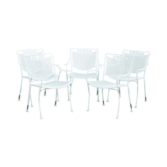 Vintage Wrought Iron Garden Chairs - Set of 5 For Sale - Image 13 of 13