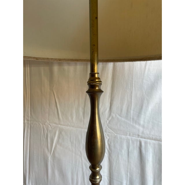Vintage Maison Jansen Style Floor Lamp in Wrought Brass, 1930s For Sale - Image 3 of 12