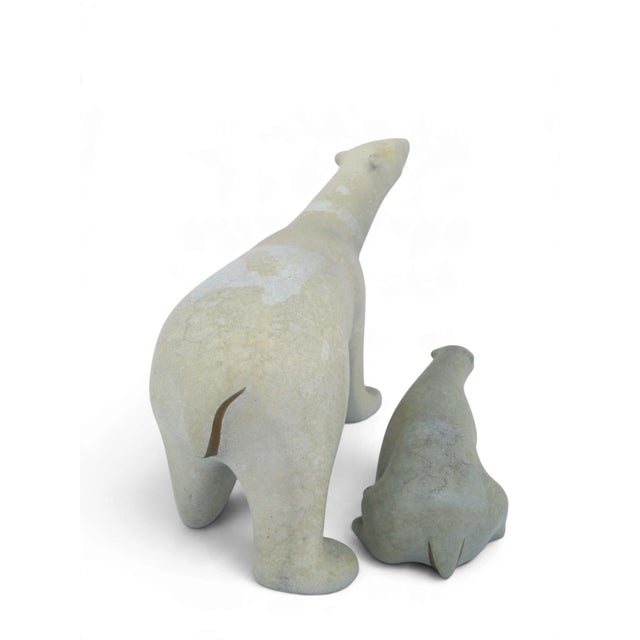 Contemporary Loet Vanderveen Polar Bear Mother & Baby Bronze Limited Edition Sculpture Pair For Sale - Image 3 of 18