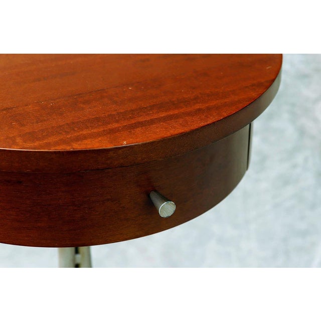 Wood Auxiliary Table in Cherry and Steel For Sale - Image 7 of 12