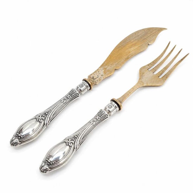 19th Century Silver Fish Serving Utensils, Set of 2 For Sale - Image 4 of 9