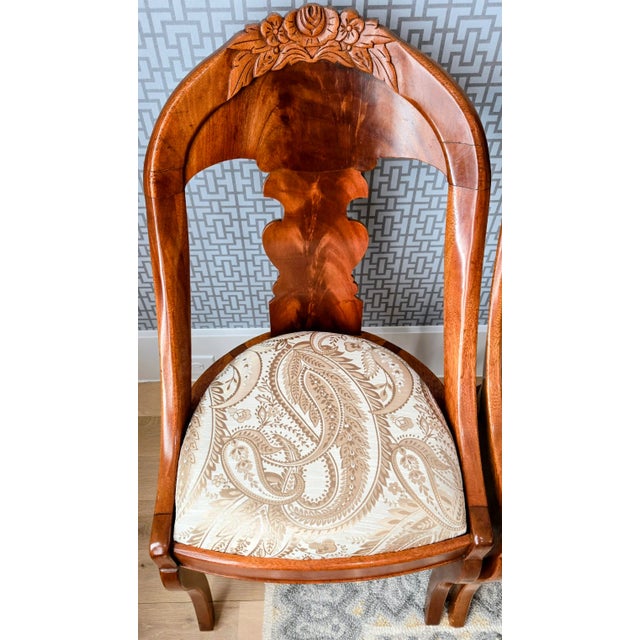 Rococo Rococo Revival Side Chairs, c.1845 – Possible Philadelphia Origin, Newly Upholstered For Sale - Image 3 of 11