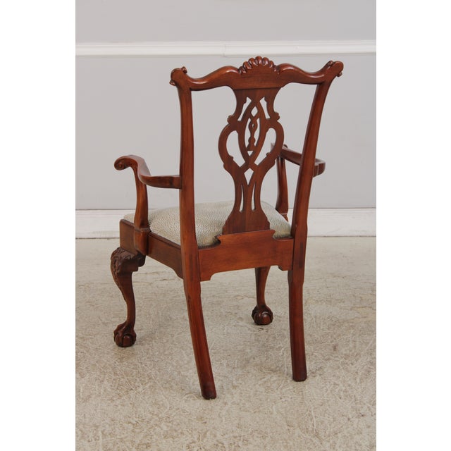1990s Set of 8 Hickory Chair Co Chippendale Clawfoot Mahogany Dining Chairs For Sale - Image 5 of 18