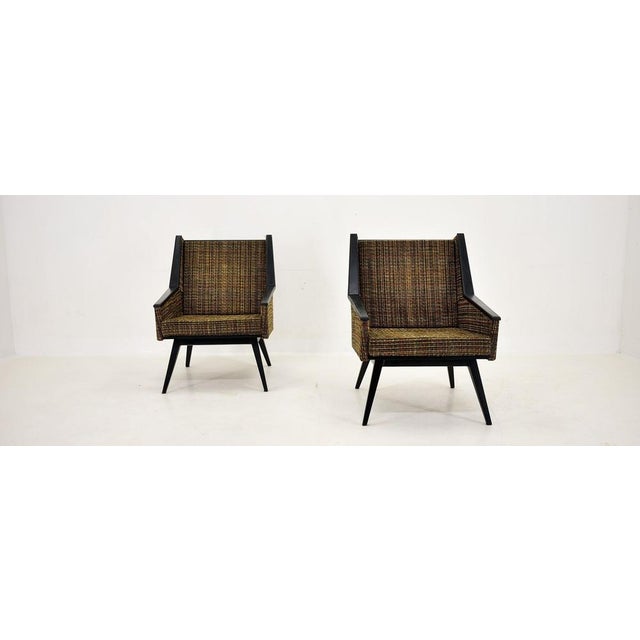 Brown Set of Armchairs, Former Czechoslovakia, 1950s For Sale - Image 8 of 18