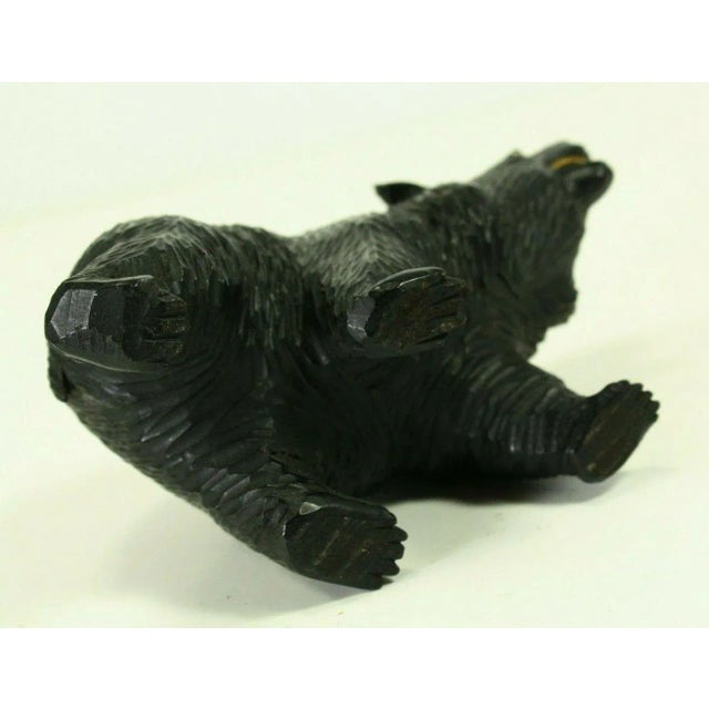 19th Century Black Forest Carved Wood Figurine of a Bear With Glass Eyes For Sale - Image 11 of 13