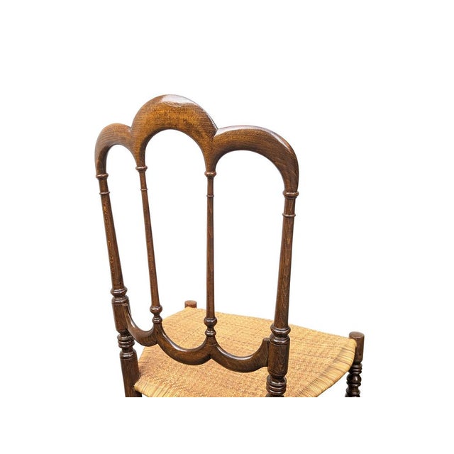 Italian Wood and Vienna Straw Chiavari Chair attributed to Fratelli Levaggi, 1950s For Sale - Image 4 of 8