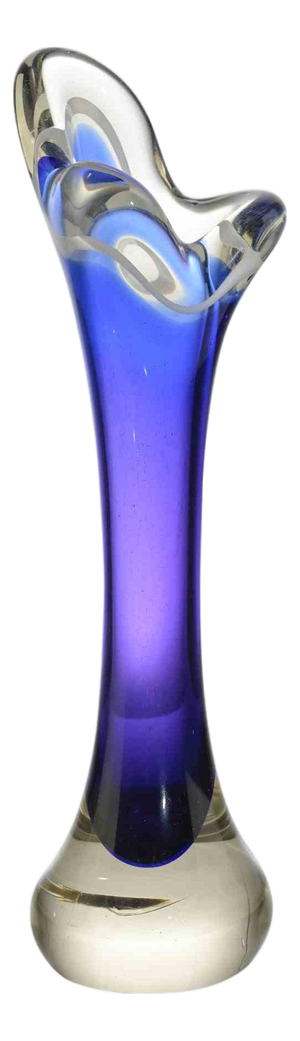 Vintage Blue Glass Vase, Italy, 1970s