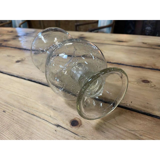 Large blown glass candle holder - BIOT - defect on the candle holder part - H=22.5cm D=13cm.