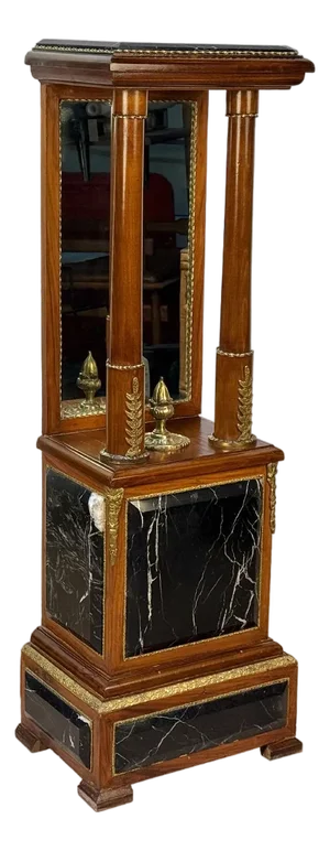 Antique French Rococo Empire Marble Top Plant Stand Pedestal Table