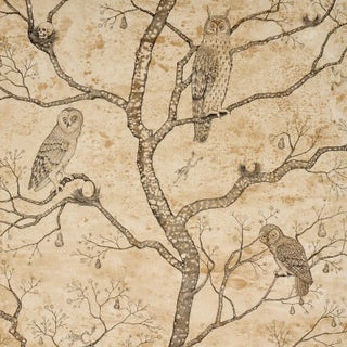 Schumacher L’ Attesa Nella Notte Wallpaper In Parchment For Sale