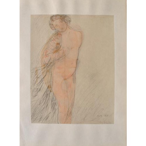 Auguste Rodin, Young Semi Nude Model, Signed Engraving For Sale - Image 5 of 5