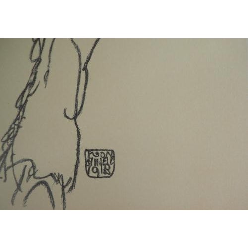 Egon schiele (after) self-portrait color lithograph (marinoni-voirin workshops, paris) signed in the plate (see photo) on...