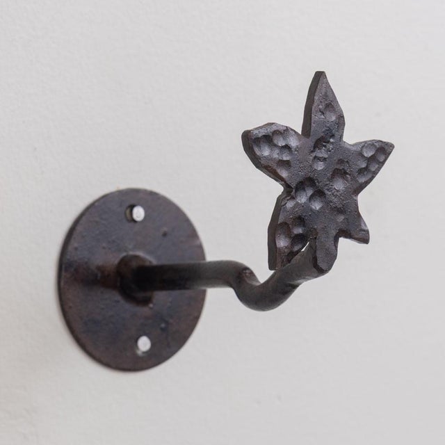 1950s Spanish Iron Flower Wall Hook For Sale - Image 9 of 11