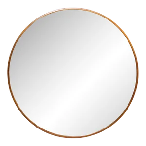 Early 21st Century Contemporary Round Gold Metal Large Wall Mirror