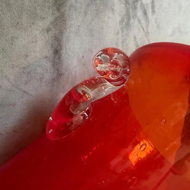 1970s Modern Red Murano Glass Wine Cooler, Hand-Crafted, Italy For Sale - Image 9 of 13