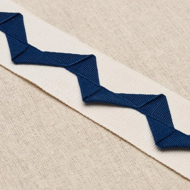 Schumacher Schumacher Lazare Applique Tape in Navy on Ivory For Sale - Image 4 of 5