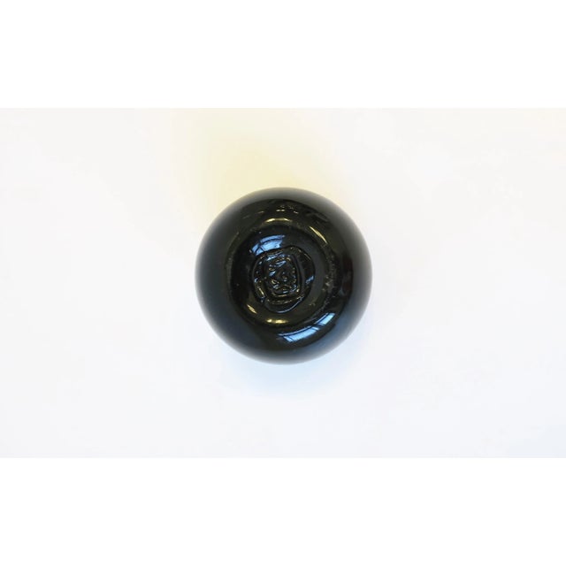 1970s Modern Black Art Glass Paperweight or Decorative Object Sphere For Sale - Image 12 of 13