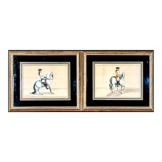 Mid 20th Century Pair of Engravings After Baron Friedrich Wilhelm Von Eisenberg "Le Joli" and "Le General" in Handsome Vintage Frames For Sale