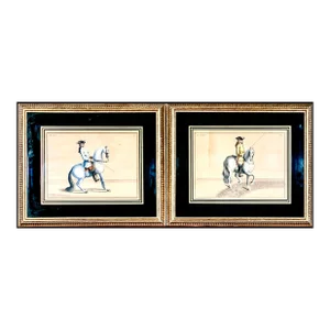 Mid 20th Century Pair of Engravings After Baron Friedrich Wilhelm Von Eisenberg "Le Joli" and "Le General" in Handsome Vintage Frames