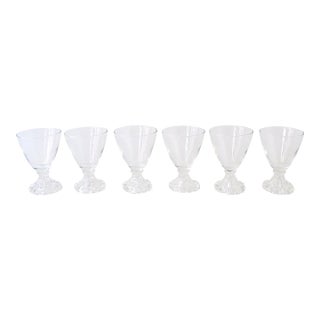 Midcentury Modern Champagne or Cocktail Flutes Glasses, Bubble Base, Set of 6 For Sale