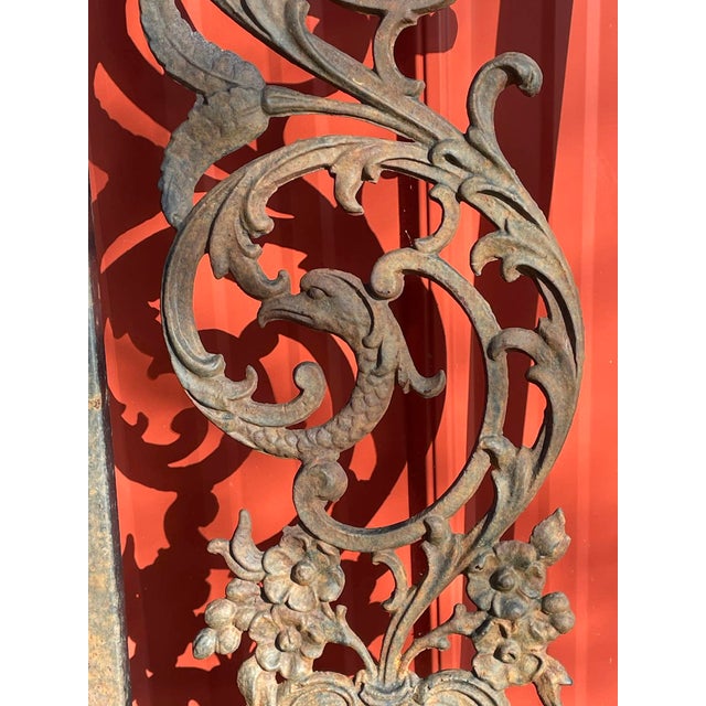 Antique Victorian Bird of Paridise Cast Iron Garden Gates For Sale - Image 9 of 16