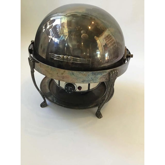 Metal Large Silver Plate Chafing Dishes - A Pair For Sale - Image 7 of 13