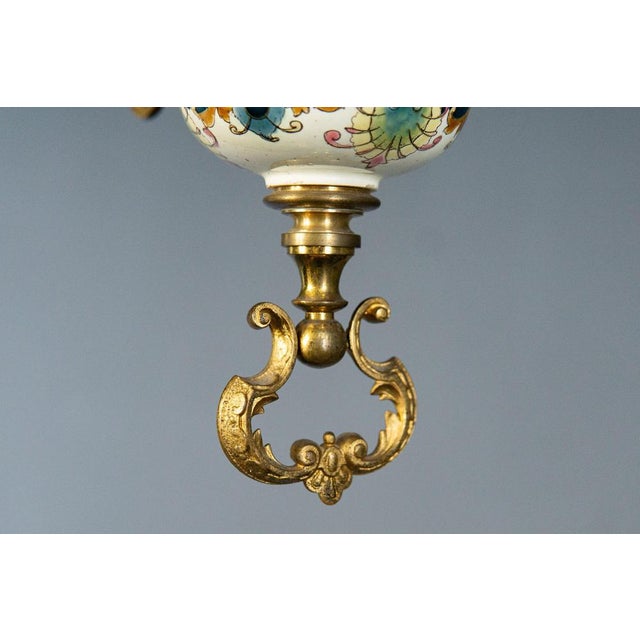 White Majolica Chandelier, Early 1900s For Sale - Image 15 of 18