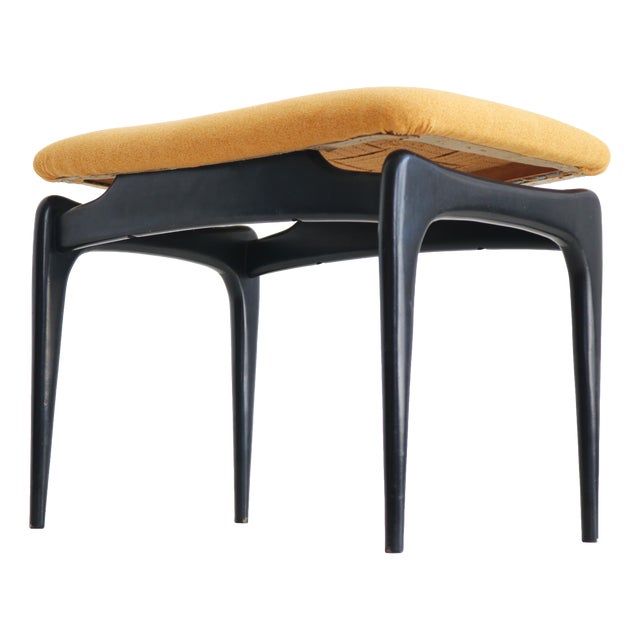 Italian Organic Ebonized Wood Ottoman in Style of Gio Ponti, 1950s For Sale