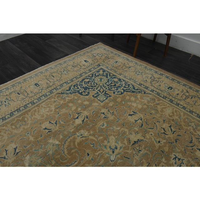 1970s 1970s Vintage Persian Handmade Wool Cotton Orange Area Rug For Sale - Image 5 of 11