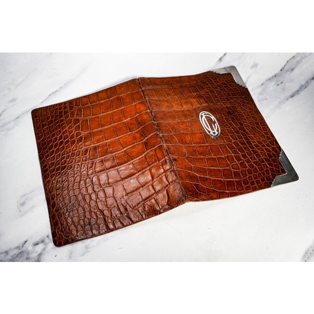Metal Rare Asprey Antique English Leather Sterling Silver Desk Folder Document Holder Luxury For Sale - Image 7 of 16