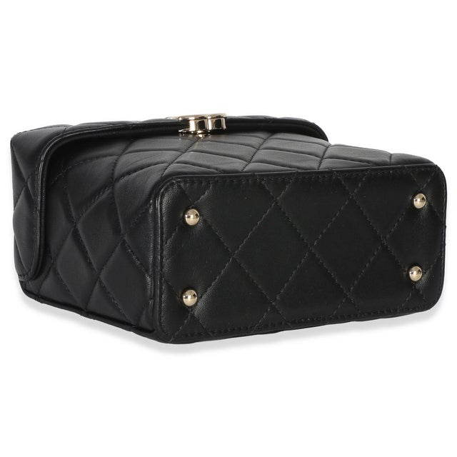 Black Quilted Lambskin Small Secret Box Bag For Sale In New York - Image 6 of 9