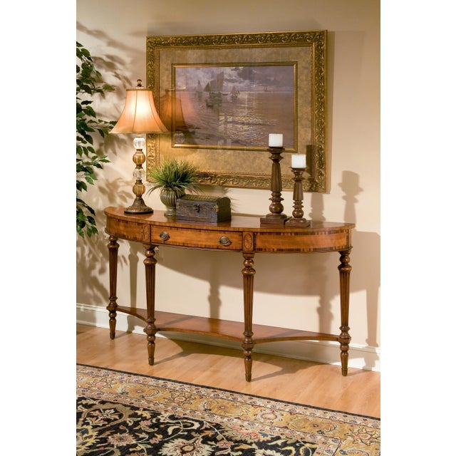 2020s Latham Demilune Console Table, Medium Brown For Sale - Image 5 of 6