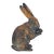 Mid-Century Japanese Showa Cast Iron Patinated Seated Rabbit Sculpture For Sale