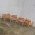 Late 20th Century Modern Armchairs Square Frame Oak With Original Blush Textured Fabric, Set of Four For Sale - Image 5 of 13
