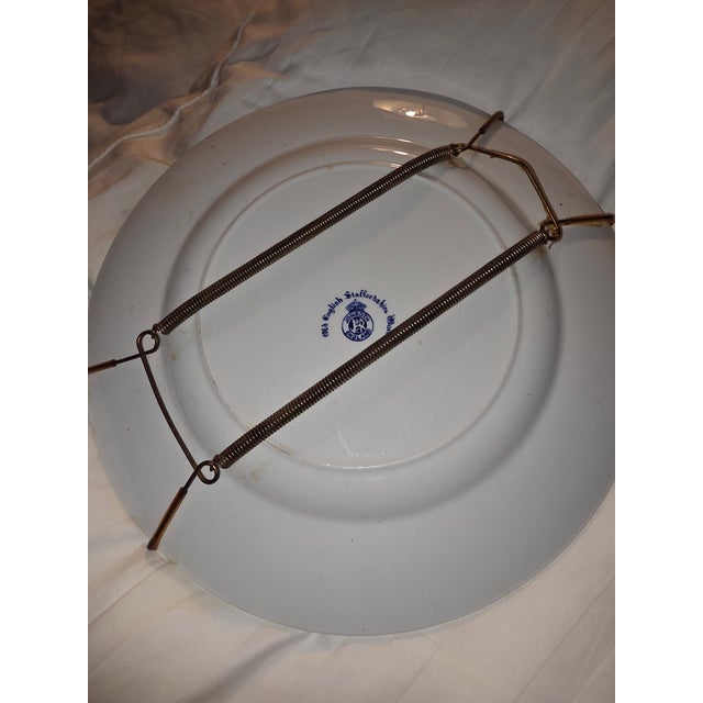 Great early 20th Century blue and white wall plate...Lincoln's Home Springfield Illinois wall plate by old English...