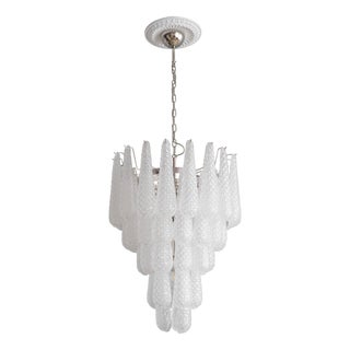 Italian Murano Glass Chandelier with Drop-Shaped attributed to Murano, 1980s For Sale