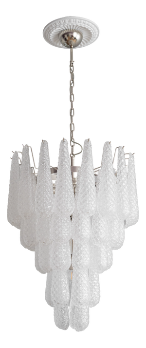 Italian Murano Glass Chandelier with Drop-Shaped attributed to Murano, 1980s