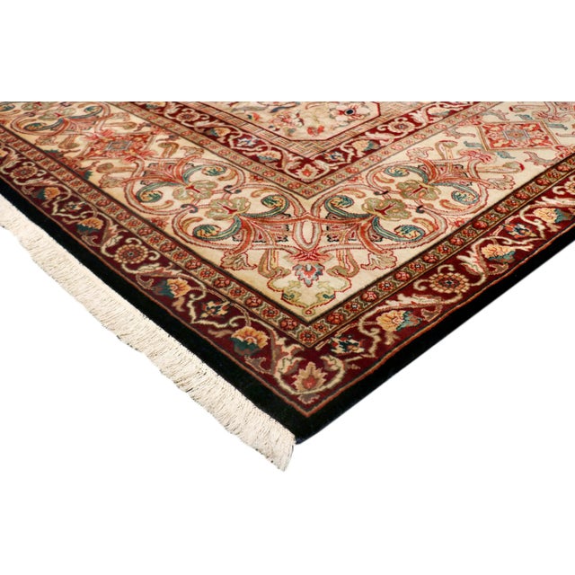 Pasargad Home Agra Lamb's Wool Area Rug, 9' 2" X 12' 2", Navy For Sale - Image 4 of 7