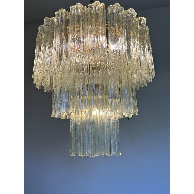 Scenographic Italian Hand-Made Flush Mount With Old-Crystal “Tronchi” Murano Glass For Sale - Image 6 of 7