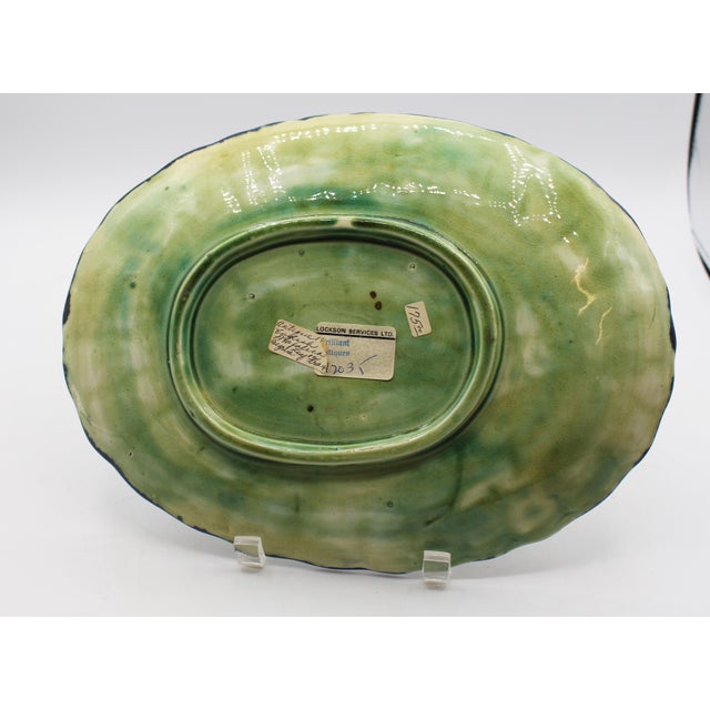 Green Circa 1880s English Majolica Begonia Leaf Sweetmeat Dishes - a Pair For Sale - Image 8 of 10