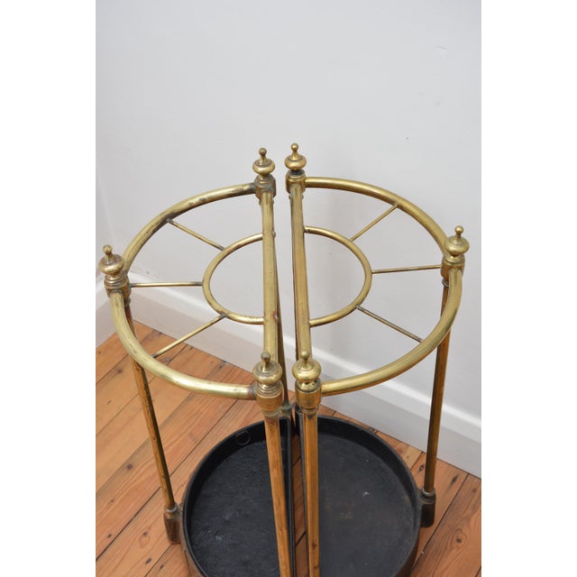 Metal English Antique Umbrella Stands in Brass, 1870s, Set of 2 For Sale - Image 7 of 11